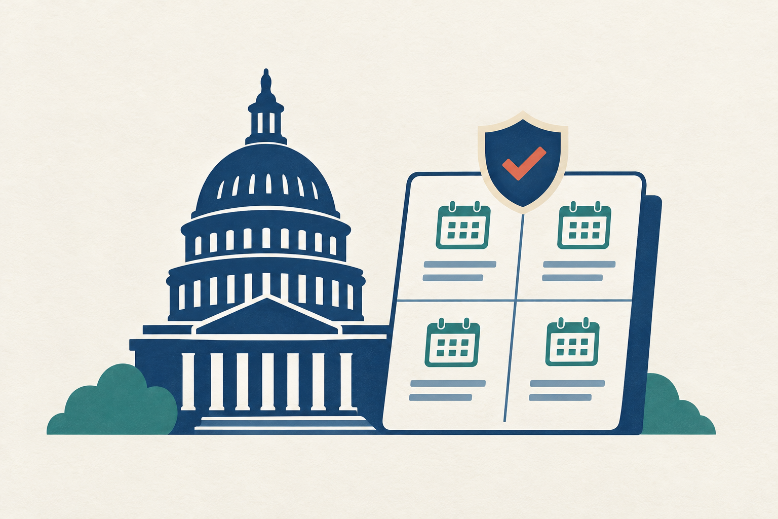 A state capitol building outline beside a split pay installment receipt and a regulatory shield, representing proposed buy now pay later oversight